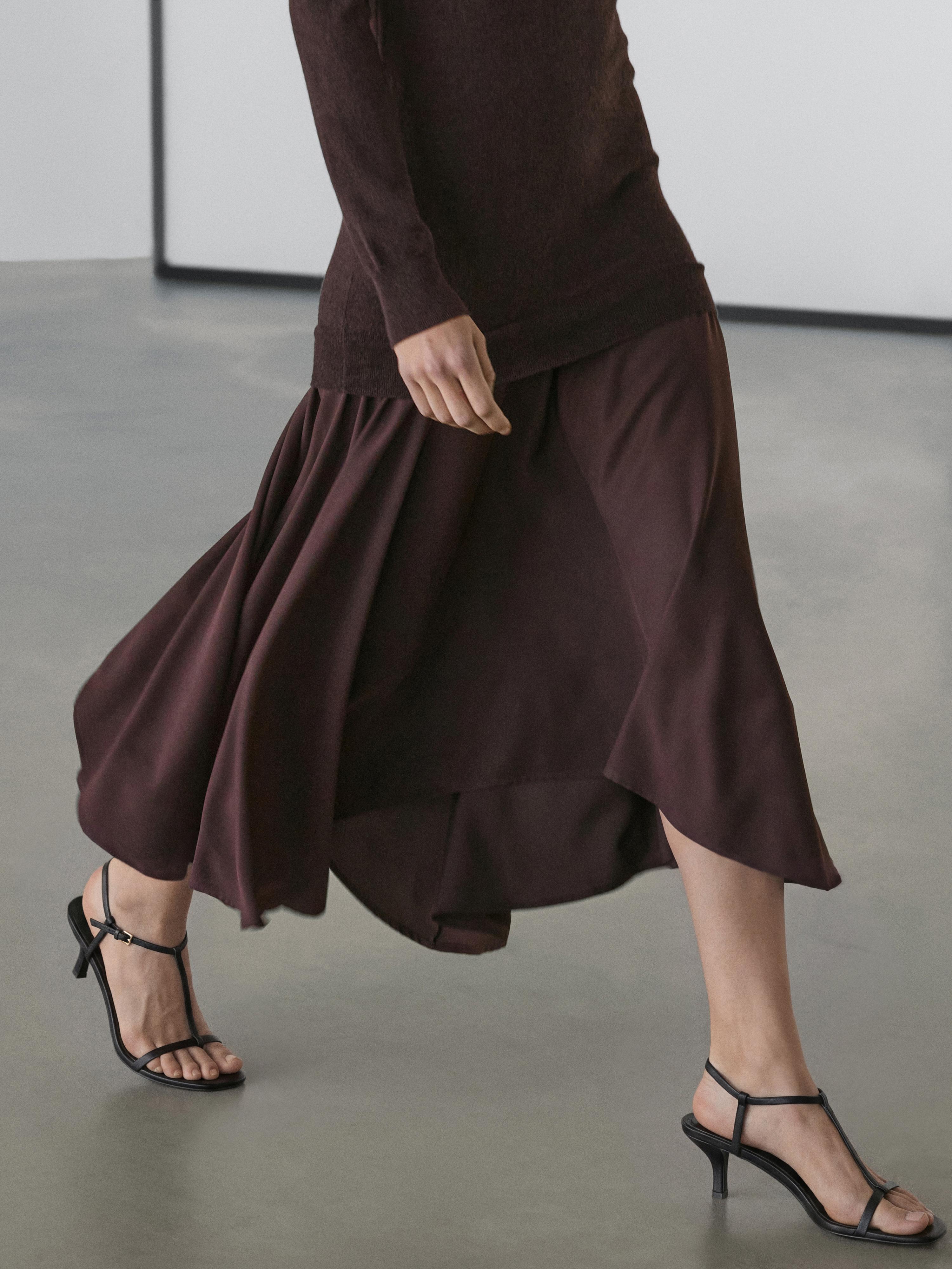 Wool blend knit dress with contrast detail